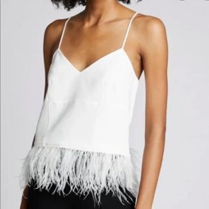 Cinq a Sept Narcissa Feather Top. Bridal